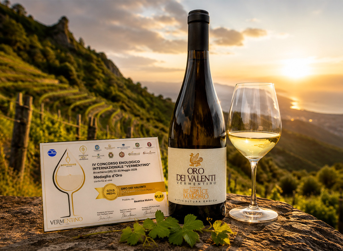 Oro dei Valenti wins the Gold Medal at the 2026 Vermentino World Championships.
